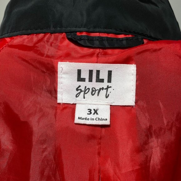 Lili Sport Windbreaker Jacket Size 3X Black Red White - Picture 7 of 9